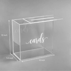 CLEAR ACRYLIC WEDDING CARD BOX WITH SLOT